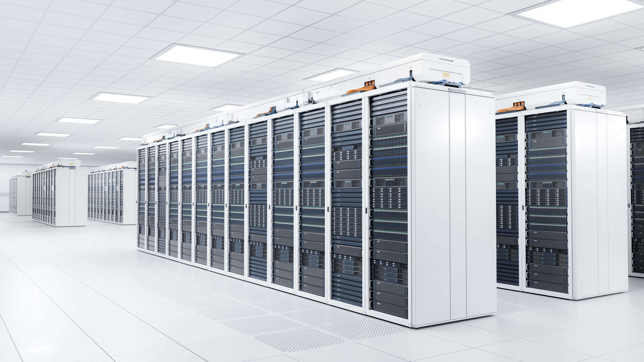 Serverracks in einem Rechenzentrum