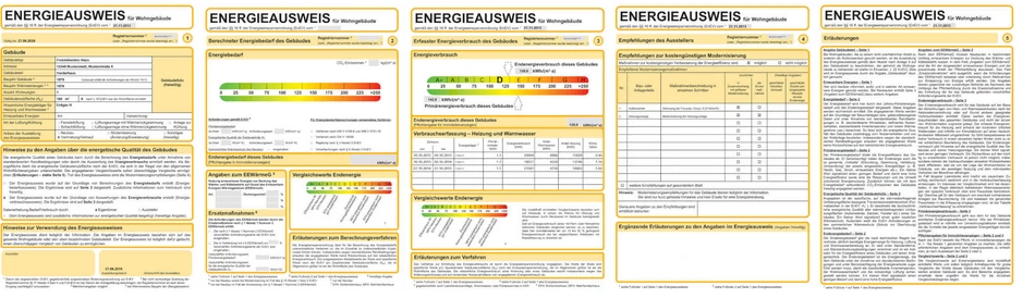 Die Seiten eines Energieausweises