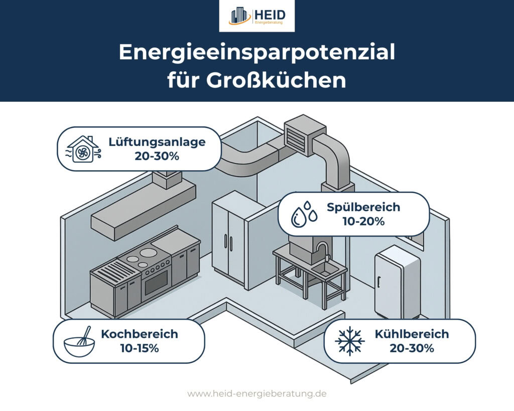 Energieeinsparpotenziale f&uuml;r Gro&szlig;k&uuml;chen.